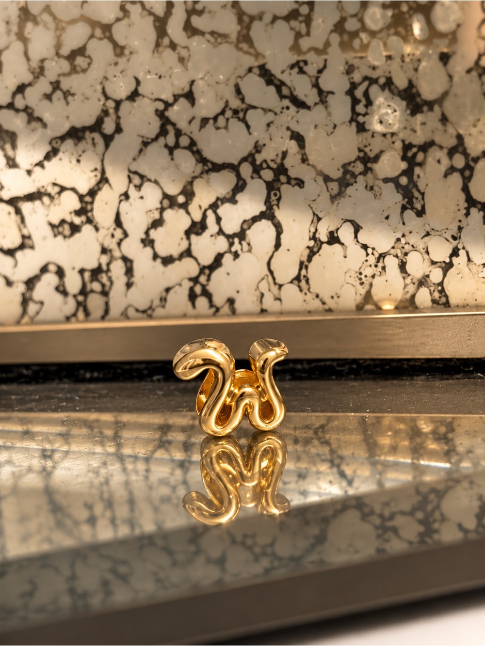 Sterling Silver Gold Plated Snake Bracelet Charm